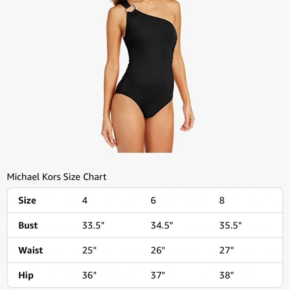 NWT Michael Kors Women's Solid Logo Ring Shoulder One Piece size 8